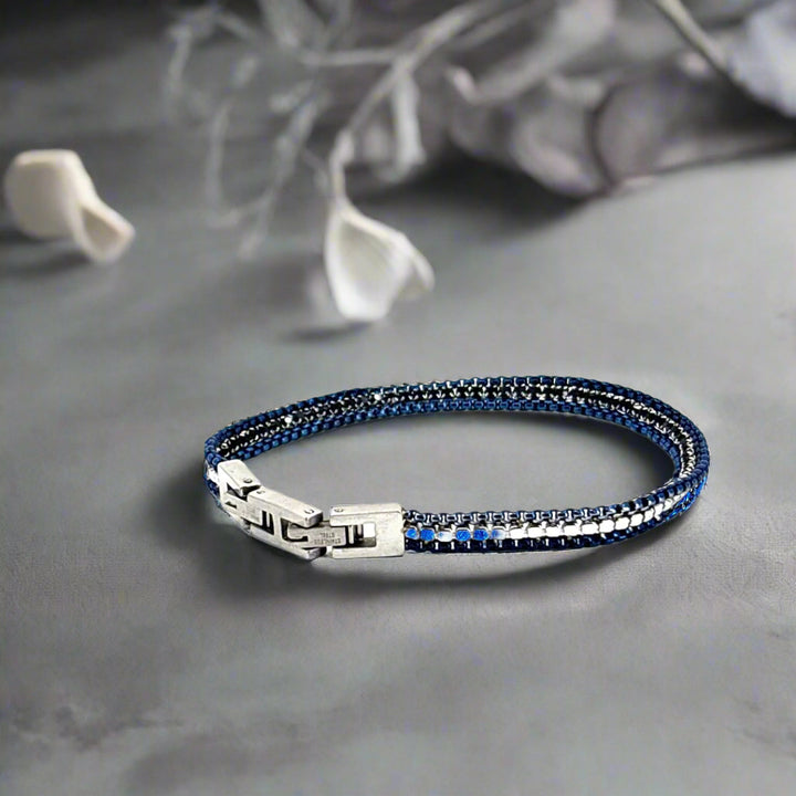 Navy Blue Dual Chain Bracelet