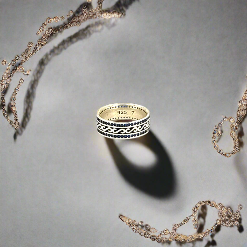 Night & Day Enamel Band Ring