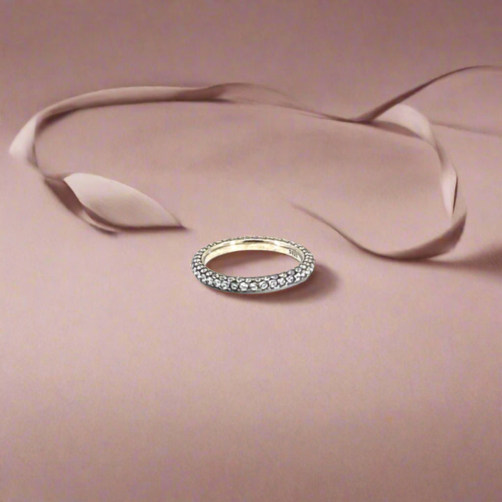 Silver Sparkle Slim Eternity Band